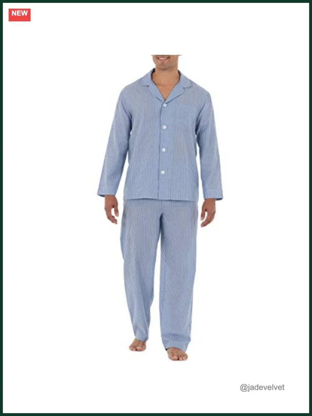 Men's Long Sleeve Broadcloth Pajama Set 2-Piece